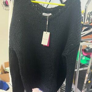 V-Neck Sweater with Textured Knit